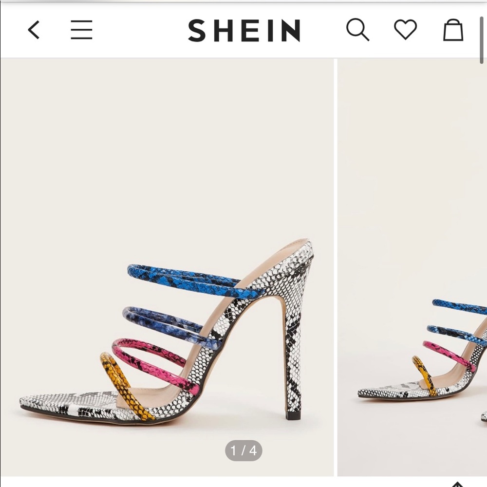 Open Toe Strappy Stiletto Heeled Mules